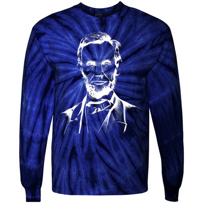 Abraham Lincoln Sketch Tie-Dye Long Sleeve Shirt