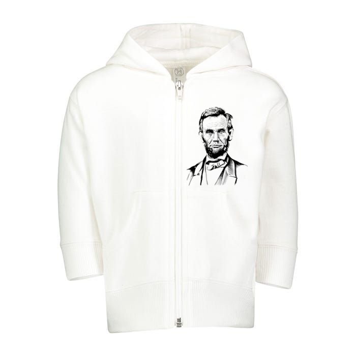 Abraham Lincoln Sketch Toddler Zip Fleece Hoodie