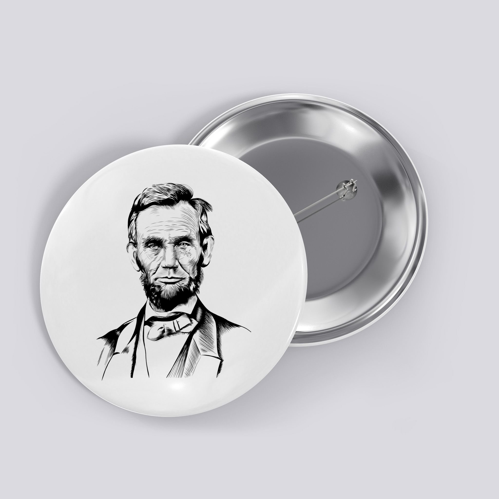 Abraham Lincoln Sketch Button