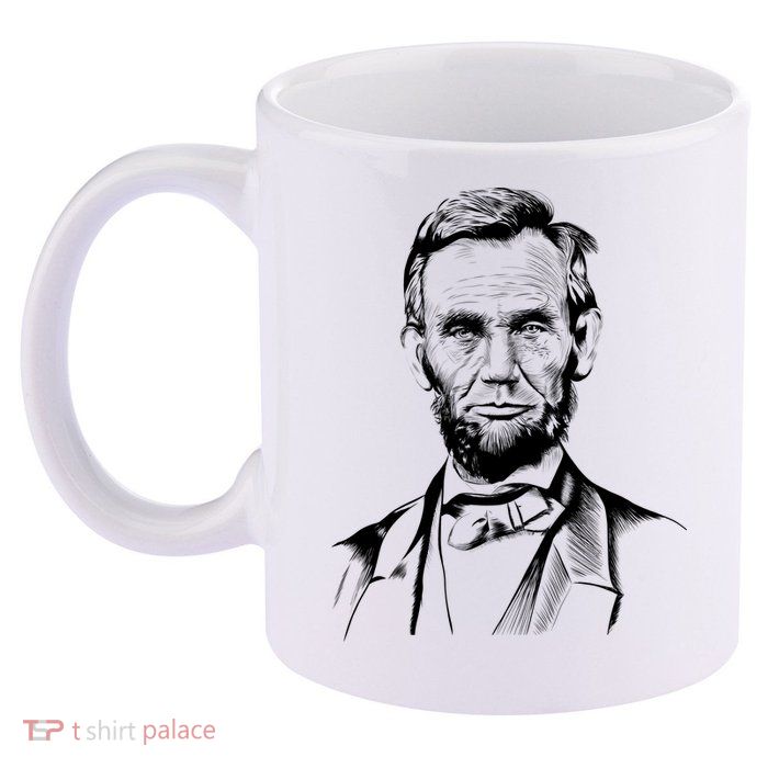 Abraham Lincoln Sketch 11oz C Handle Ceramic Mug