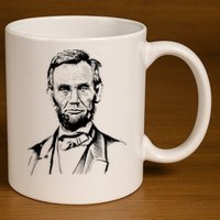 Abraham Lincoln Sketch 11oz C Handle Ceramic Mug