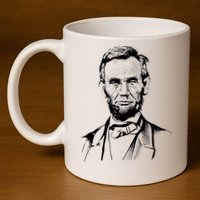 Abraham Lincoln Sketch 11oz C Handle Ceramic Mug
