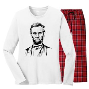 Abraham Lincoln Sketch Women's Long Sleeve Flannel Pajama Set 