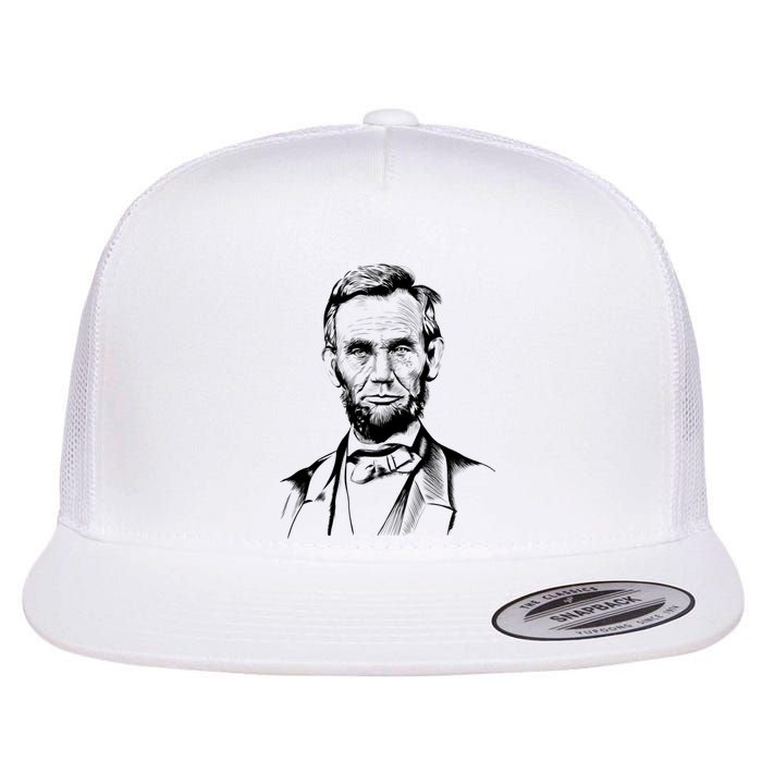 Abraham Lincoln Sketch Flat Bill Trucker Hat