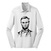 Abraham Lincoln Sketch Silk Touch Performance Long Sleeve Polo