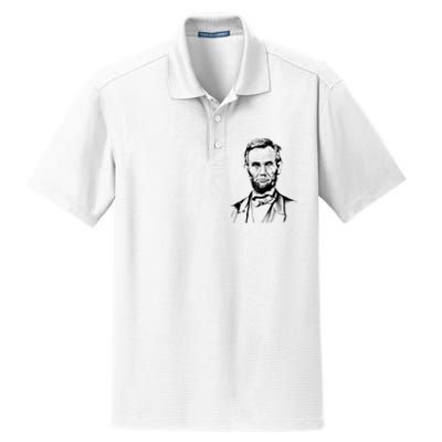 Abraham Lincoln Sketch Dry Zone Grid Polo