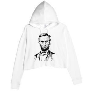 Abraham Lincoln Sketch Crop Fleece Hoodie