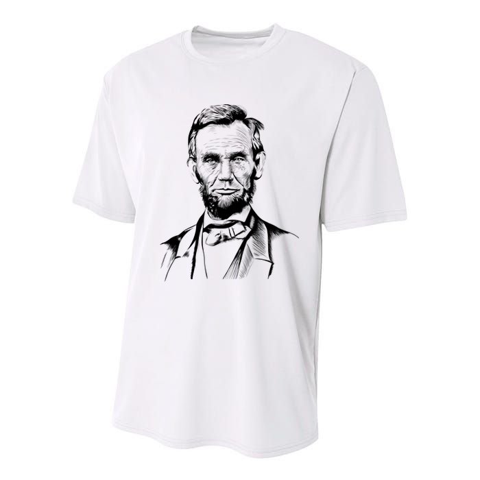 Abraham Lincoln Sketch Youth Performance Sprint T-Shirt