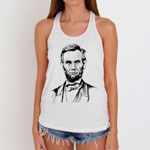 Abraham Lincoln Sketch Women's Knotted Racerback Tank