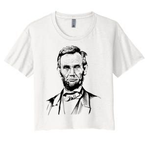 Abraham Lincoln Sketch Women's Crop Top Tee