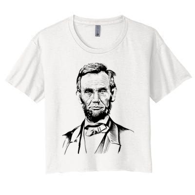 Abraham Lincoln Sketch Crop Top