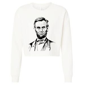 Abraham Lincoln Sketch Cropped Pullover Crew