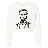 Abraham Lincoln Sketch Cropped Pullover Crew