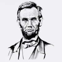 Abraham Lincoln Sketch Women's V-Neck T-Shirt