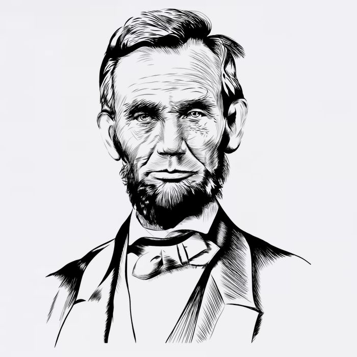 Abraham Lincoln Sketch Women's V-Neck T-Shirt