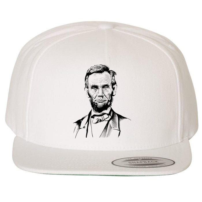 Abraham Lincoln Sketch Wool Snapback Cap