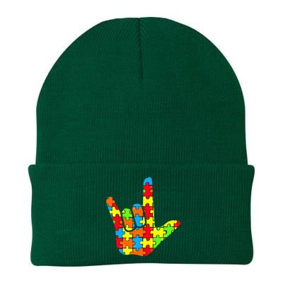 ASL Love Sign Language Autism Gift Awareness Support Knit Cap Winter Beanie