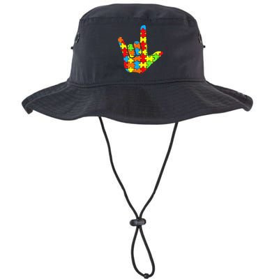 ASL Love Sign Language Autism Gift Awareness Support Legacy Cool Fit Booney Bucket Hat