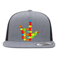 ASL Love Sign Language Autism Gift Awareness Support Flat Bill Trucker Hat