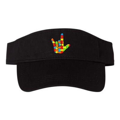 ASL Love Sign Language Autism Gift Awareness Support Valucap Bio-Washed Visor