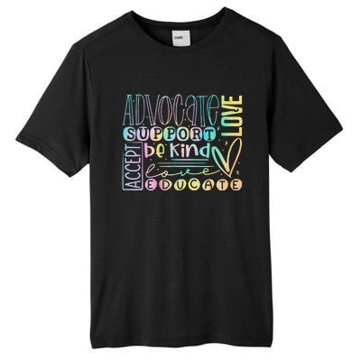 Advocate Love Support Accept Be Kind Autism Awareness Tall Fusion ChromaSoft Performance T-Shirt