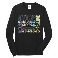 Advocate Love Support Accept Be Kind Autism Awareness Tall Long Sleeve T-Shirt