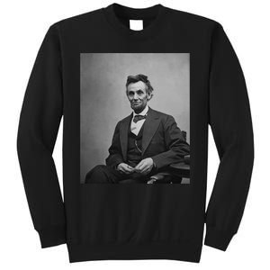 Abraham Lincoln Seated And Holding His Spectacles And A Pencil On Feb 1865 Sweatshirt