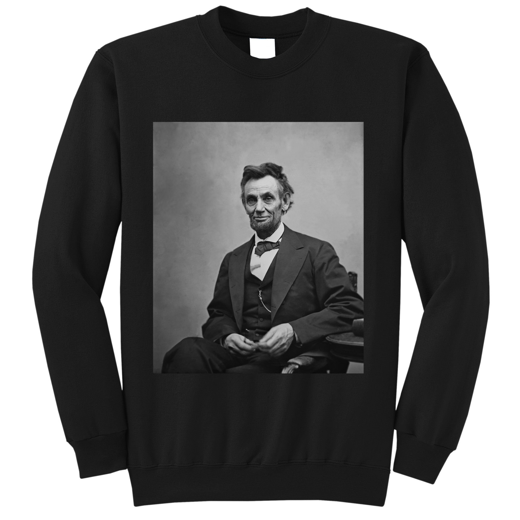 Abraham Lincoln Seated And Holding His Spectacles And A Pencil On Feb 1865 Sweatshirt