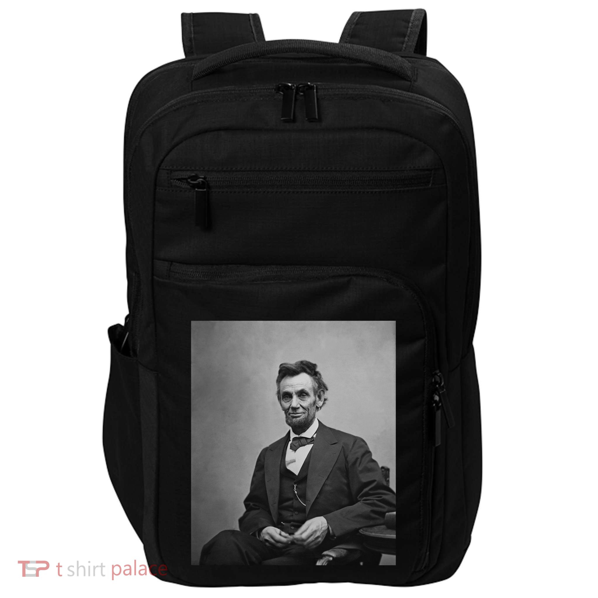 Abraham Lincoln Seated And Holding His Spectacles And A Pencil On Feb 1865 Impact Tech Backpack