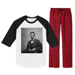 Abraham Lincoln Seated And Holding His Spectacles And A Pencil On Feb 1865 Raglan Sleeve Pajama Set