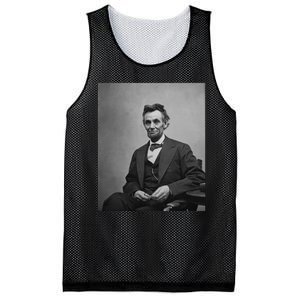 Abraham Lincoln Seated And Holding His Spectacles And A Pencil On Feb 1865 Mesh Reversible Basketball Jersey Tank