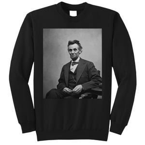 Abraham Lincoln Seated And Holding His Spectacles And A Pencil On Feb 1865 Tall Sweatshirt