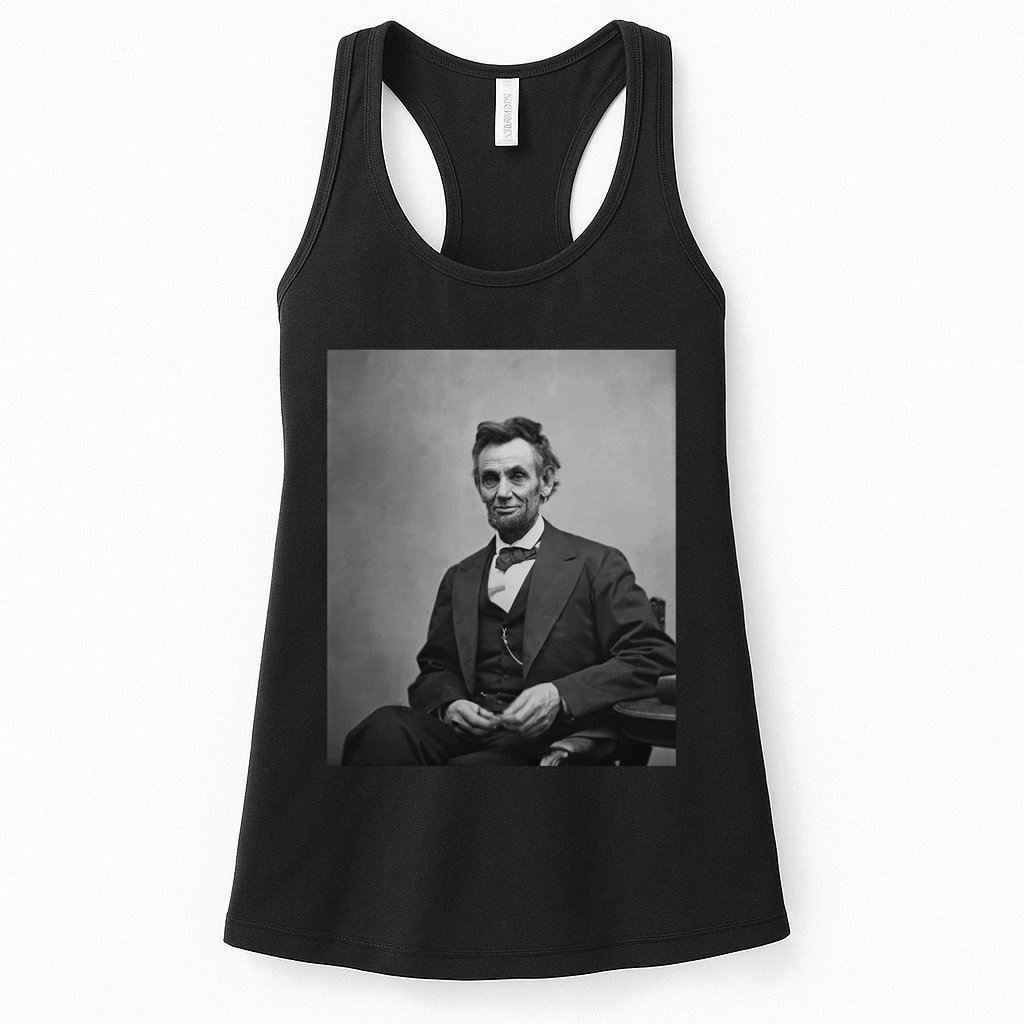 Abraham Lincoln Seated And Holding His Spectacles And A Pencil On Feb 1865 Womens Tank Top