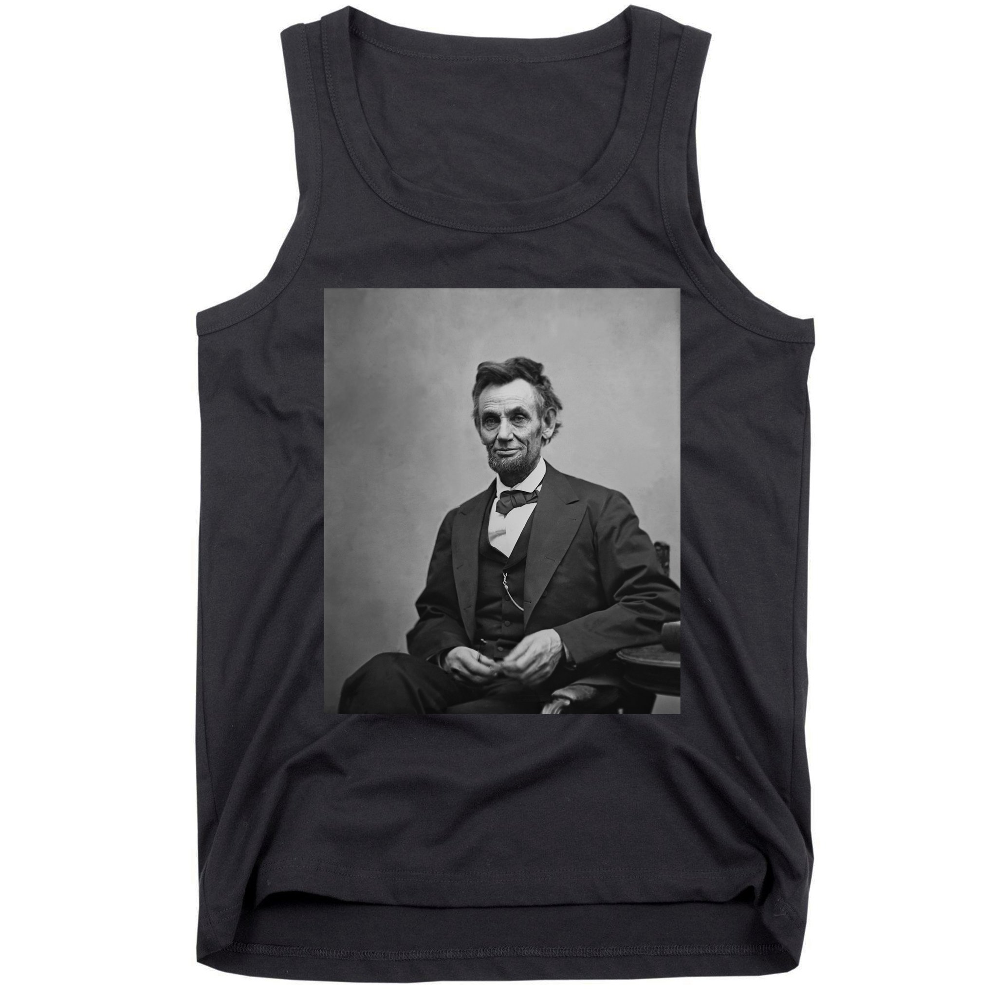 Abraham Lincoln Seated And Holding His Spectacles And A Pencil On Feb 1865 Tank Top