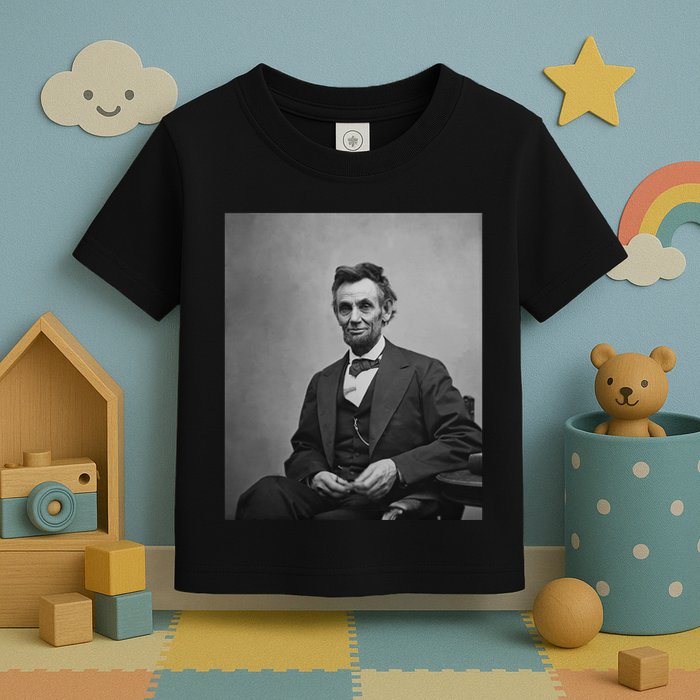 Abraham Lincoln Seated And Holding His Spectacles And A Pencil On Feb 1865 Toddler T-Shirt