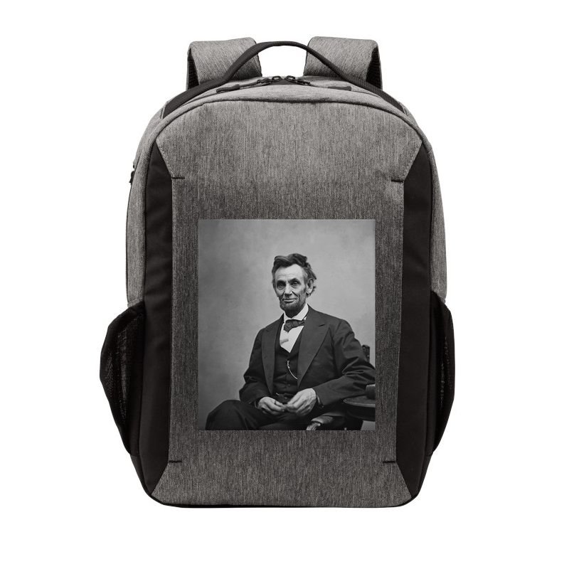 Abraham Lincoln Seated And Holding His Spectacles And A Pencil On Feb 1865 Vector Backpack