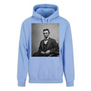 Abraham Lincoln Seated And Holding His Spectacles And A Pencil On Feb 1865 Unisex Surf Hoodie