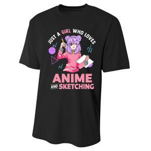 Anime Lover Sketching Enthusiast Performance Sprint T-Shirt