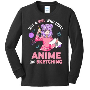 Anime Lover Sketching Enthusiast Kids Long Sleeve Shirt