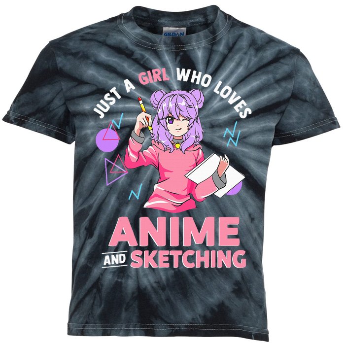 Anime Lover Sketching Enthusiast Kids Tie-Dye T-Shirt