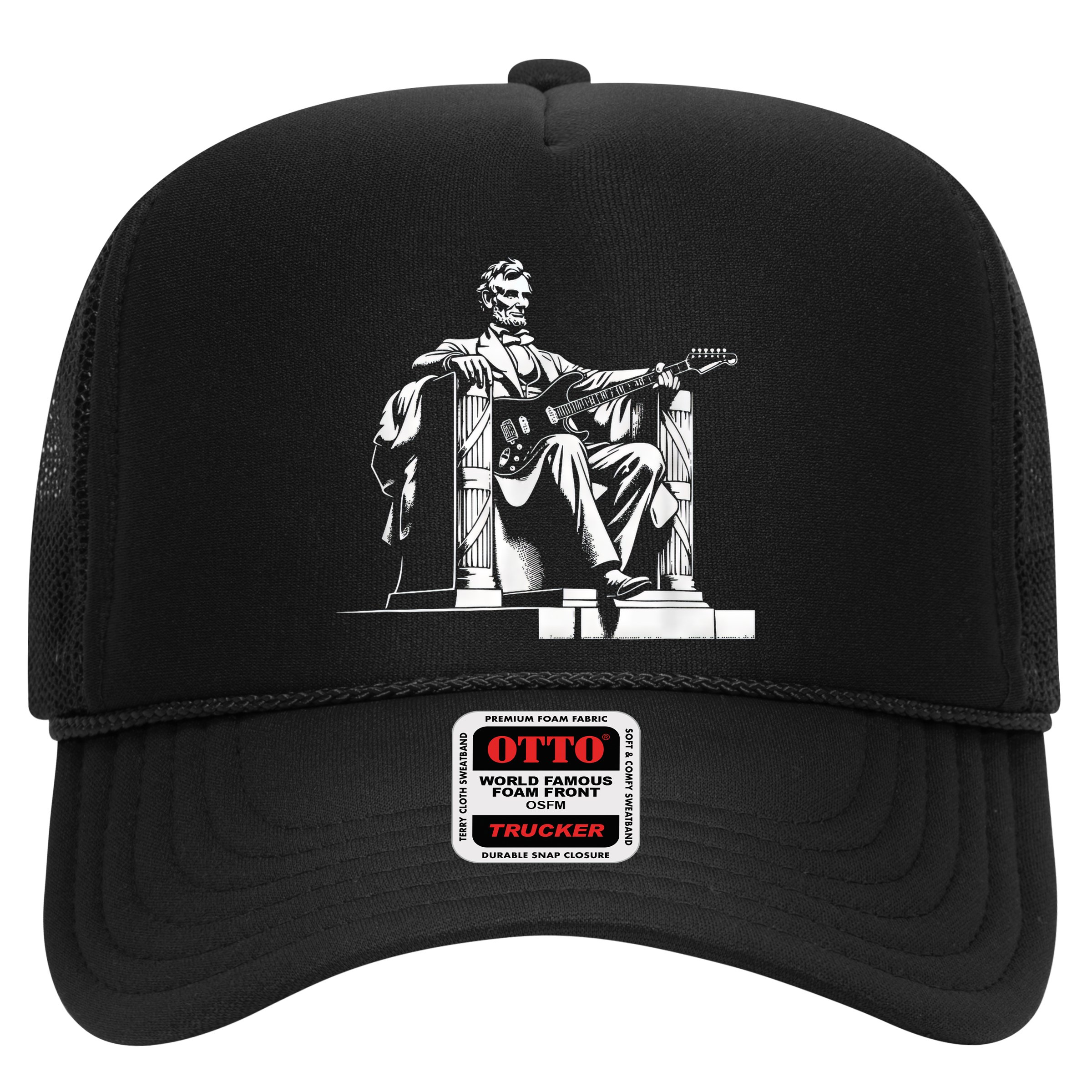 Abraham Lincoln Statue Playing Electric Guitar Funny Hat