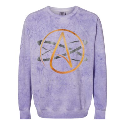 Atheist Logo Science Atom Symbol Question Everything Colorblast Crewneck Sweatshirt