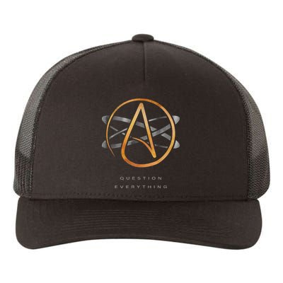 Atheist Logo Science Atom Symbol Question Everything Yupoong Adult 5-Panel Trucker Hat