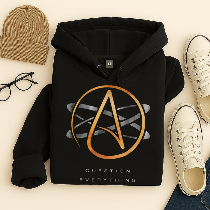 Atheist Logo Science Atom Symbol Question Everything Hoodie