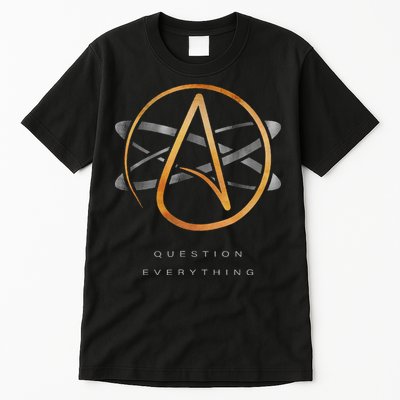 Atheist Logo Science Atom Symbol Question Everything Tall T-Shirt