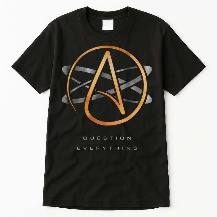 Atheist Logo Science Atom Symbol Question Everything Tall T-Shirt
