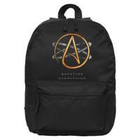 Atheist Logo Science Atom Symbol Question Everything 16 in Basic Backpack