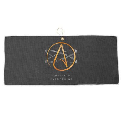 Atheist Logo Science Atom Symbol Question Everything Large Microfiber Waffle Golf Towel