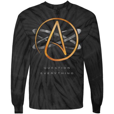 Atheist Logo Science Atom Symbol Question Everything Tie-Dye Long Sleeve Shirt