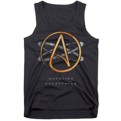 Atheist Logo Science Atom Symbol Question Everything Tank Top